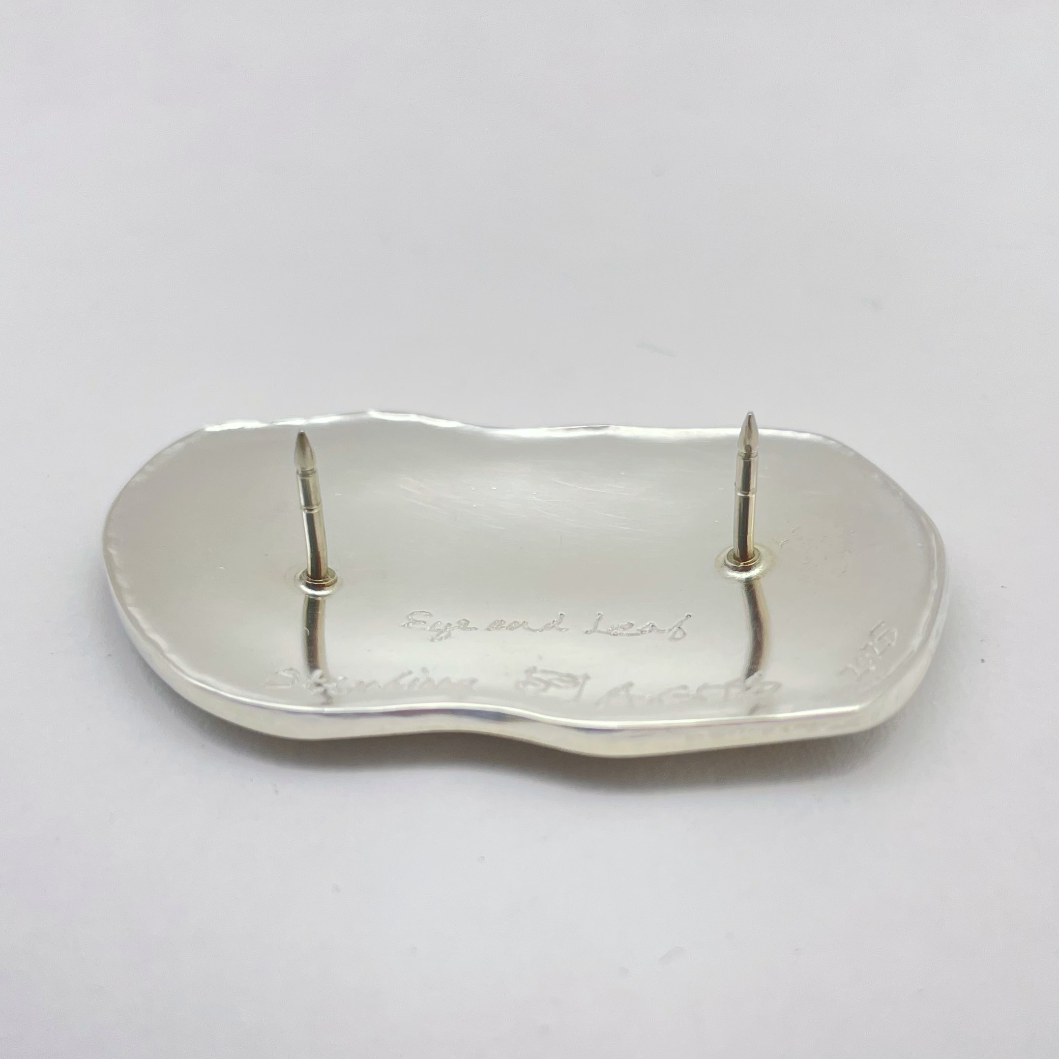 Eye Leaf Brooch in oxidized silver